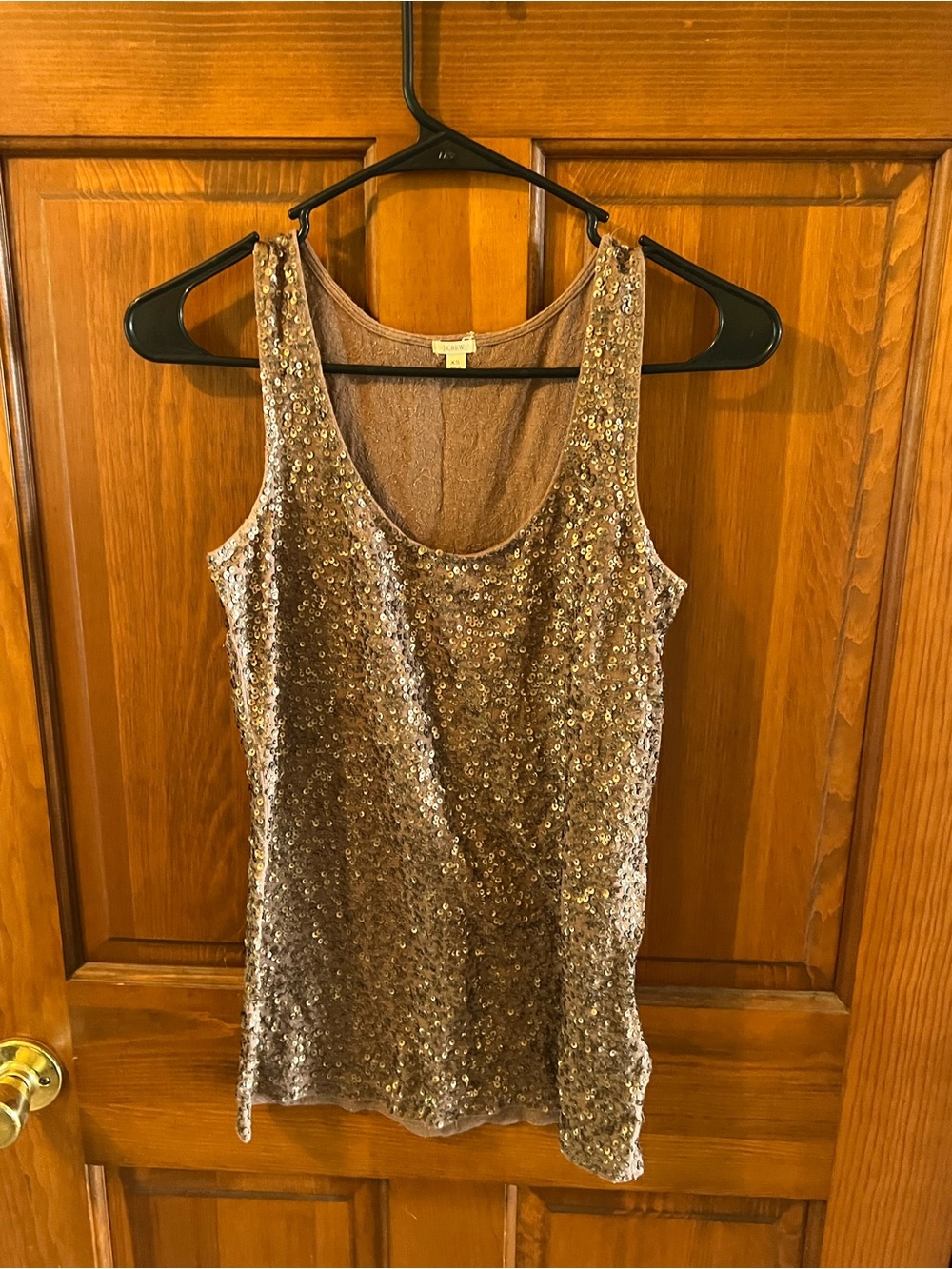 J. Crew Metallic Taupe Sequin Tank